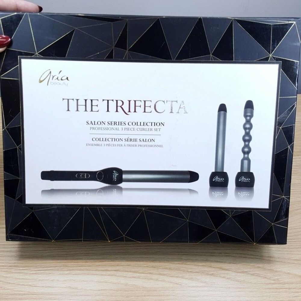 ARIA Beauty The Trifecta Curling Wand Set 3 Barrel Interchangeable Digital 450°